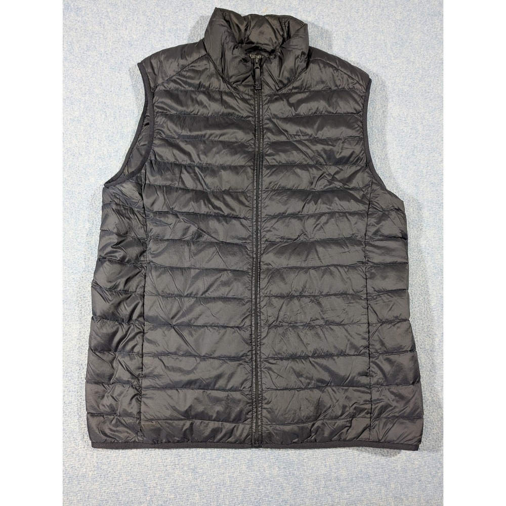 Uniqlo Ultra Light Down Puffer Vest Womens XS Black Water Repellent Full Zip